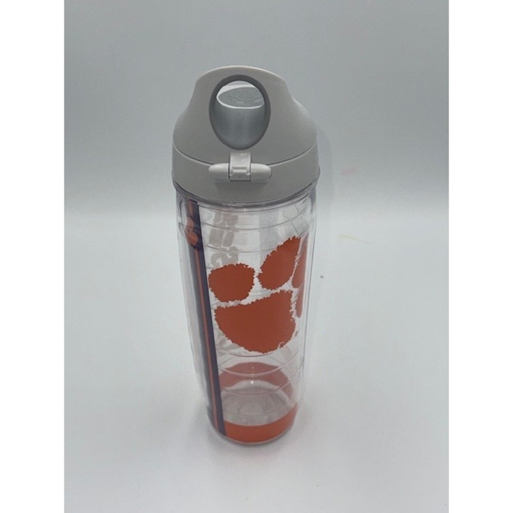Tervis Clemson Tigers Paw Logo Tumbler Water Bottle Flip Top Lid Orange Grey - Picture 3 of 10
